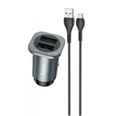 АЗУ и кабель Micro « Hoco - NZ4 Wise road » — 2 USB — Metal Gray
