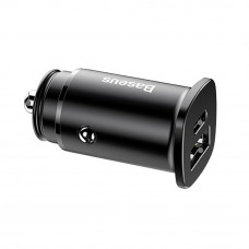 Baseus (CCALL-AS01) Square metal USB Type C Car Charger (2 USB) ( 4.5A ) — CCALL-AS01 Black