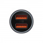 Car Charger 60W 2U — Baseus (CGJM0000) Golden Contactor Max Dual Fast Charger — CGJM000013 Dark Gray