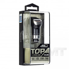 Momax Top (UC2D) — Car Charger (2 USB ;4.8 A)Black — Gold