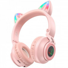 Наушники Bluetooth Borofone BO18 Cat ear  — Pink