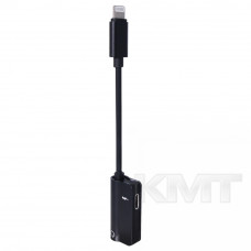MY019 - Lightning adapter (Headphones + Charger)  — Black