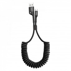Baseus (CATSR-01) Fish-eye Spring Data Cable USB For Type-C 2A 1M Black