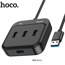 Hoco HB31 Easy 4-in-1 converter(USB to USB2.0*4)(L=1.2M) — Black