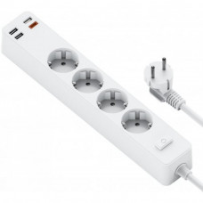 Фільтр живлення 3U | 5P | 1C | 13A | 3m — WiWU U02UK3MW PD20W UK Plug — White