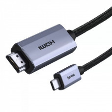 USB C to HDMI 4K Adapter Cable (1m) — Baseus (WKGQ010001) High Definition Series Graphene Black — WKGQ010001 Black