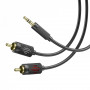 Cable Aux to 2 RCA (1m) — Hoco UPA28 — Black