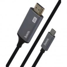 Перехідник Hoco UA13 Type C To HDMI Cable-1.8 m-Metal Gray