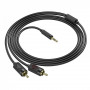 Cable Aux to 2 RCA (1m) — Hoco UPA28 — Black