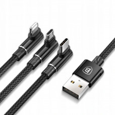 Baseus (CAMLT-WZ01) MVP 3-in-1 Mobile game Cable USB For M+L+T 3.5A 1.2m Black — CAMLT-WZ01 Black