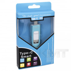 Кардридер Type C (M), USB (M) - MicroSD « OTG SMART» — Blue
