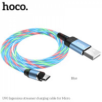 Кабель Hoco U90 Ingenious streamer Micro-Blue
