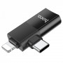 Adapter Lightning/UCB C To USB 2.0 — Hoco UA17 — Black