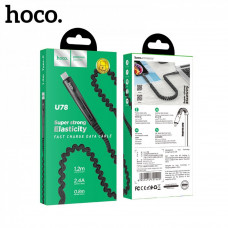 Кабель Hoco U78 Cotton treasure elastic Type-C — Black