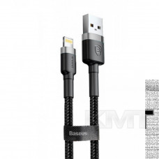 Baseus (CALKLF-A) cafule Cable USB For iP 2.4A 0.5m — CALKLF-AG1 Gray + Black