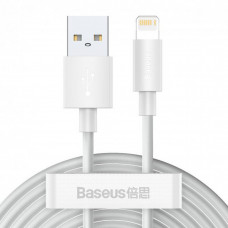 Baseus (TZCALZJ-02) Simple Wisdom Data Cable Kit USB to iP 2.4A (2PCS/Set1.5m — TZCALZJ-02 White
