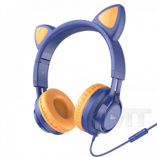 Навушники Hoco W36 Cat ear-Midnight Blue