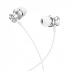3.5mm Earphones With Mic — Hoco M106 — Silver