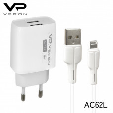 Home Charger Veron « AC62L» set (Lightning) 2 USB 2.4A