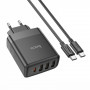 Home Charger | 45W | PD | QC3.0 | C to C Cable (1m) — Hoco C127A — Black