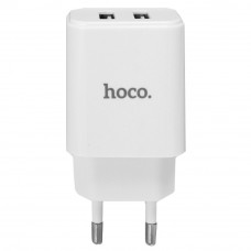 СЗУ и кабель Lightning « Hoco - C62A Victoria »  — 2 USB —  2.1A — (EU) White