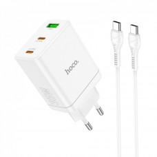 Home Charger | 30W | PD | QC3.0 | C to C Cable (1m) — Hoco N33 — White