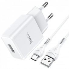 СЗУ и кабель Type C « Hoco - N9 Especial » single port (EU) — White