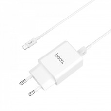 СЗУ и кабель Micro « Hoco - C62A Victoria »  — 2 USB —  2.1A — (EU) White