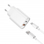 Home Charger | 20W | PD | QC3.0 | USB C Cable (1m) — WiWU Wi-U002 — White