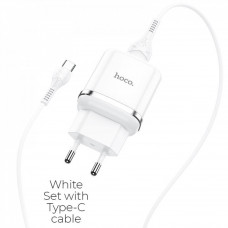 СЗУ и кабель Type C « Hoco - N3 Special » single port QC3.0 (EU) — White