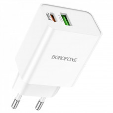 СЗУ и кабель Lightning « Borofone - BA69A Resource » PD20W+QC3.0 charger set(C to iP)(EU) — White