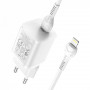 Home Charger & C to Lightning Cable 25W PD PD3.0 (EU) — Hoco N19 — White