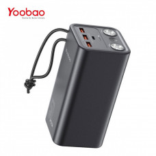 Yoobao H5 Power Bank — 50000 mAh SCP22.5W/PD20W Ultra-High Capacity PD Charger; Type-C Input/Three Output/LED Flashlight; Executive — Black